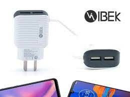 CARGADOR 220V. IBEK IPHONE 3.1AMP. (2USB CON CABLE)