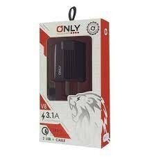 CARGADOR 220V. ONLY V8 3.1 AMP. (2 USB + CABLE)