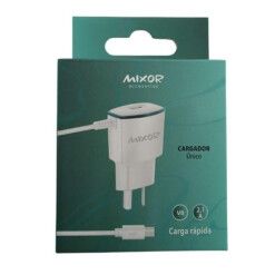 CARGADOR 220V. MIXOR UNICO V8 2.1AMP. (1 USB CON CABLE)