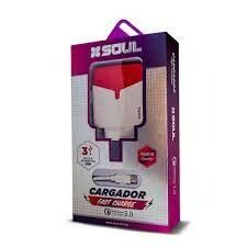 CARGADOR 220V. SOUL FAST CHARGE TIPO C 3 AMP.