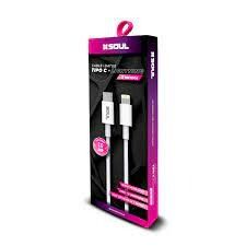 CABLE USB SOUL TIPO C A IPHONE 3A. 2 MT.