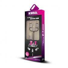CABLE USB SOUL 3 EN 1 FULL METAL