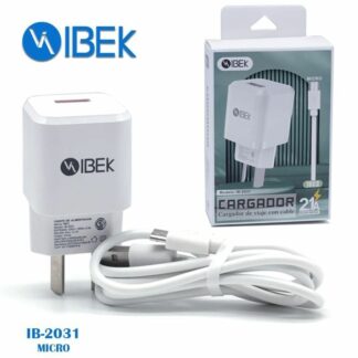 CARGADOR 220V. IBEK V8 2.1AMP. IB-2031 (1 USB+CABLE)