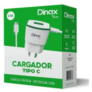 CARGADOR 220V. DINAX TIPO C 2.1AMP. (1USB + CABLE)