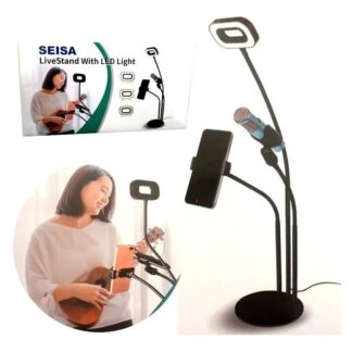 SOPORTE STAND DE MESA PARA SELFIE CON LUZ LED SEISA