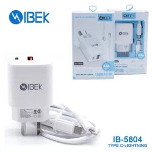 CARGADOR 220V. IBEK TC A IPHONE 5.8 AMP IB-5804 (1 USB Y TIPO C )