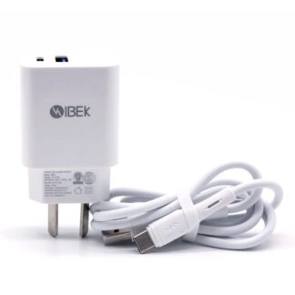 CARGADOR 220V. IBEK TIPO C 5.8AMP. IB-5806/5808 (1USB Y TIPO C)