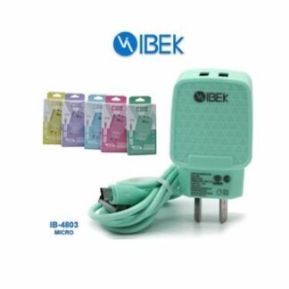 CARGADOR 220V. IBEK V8 4.8 AMP. IB-4801 (2 USB + CABLE)