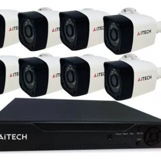 KIT 8 CAMARAS DE SEGURIDAD IP AITECH DVR