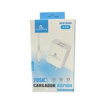 CARGADOR  220V. LEGATUS TIPO C 4.8 AMP. (2USB + CABLE)
