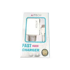CARGADOR 220V. AITECH TIPO C 2.1AMP. (1USB + CABLE)