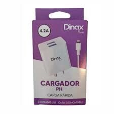 CARGADOR 220V. DINAX IPHONE 4.2AMP. (2USB + CABLE )