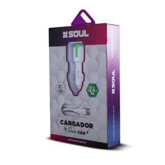 CARGADOR 12V SOUL SHARE CAR IPHONE 2.4A (2USB MAS CABLE)