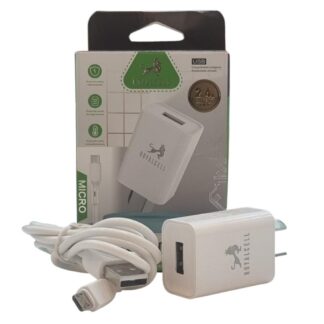 CARGADOR 220V. ROYALCELL V8 2.4 AMP. (1 USB+CABLE)