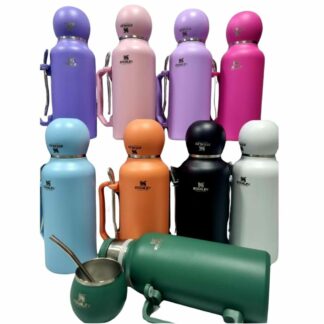 SET DE TERMO 1.3LTS + MATE CIRCULAR + BOMBILLA SIMIL STANLEY