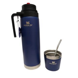 SET DE TERMO 1L CON MEDIA MANIJA + MATE + BOMBILLA SIMIL STANLEY (BSP-8008-P)