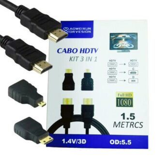 CABLE CABO HDTV 3 EN 1 (HDMI/MICRO HDMI/MINI HDMI)
