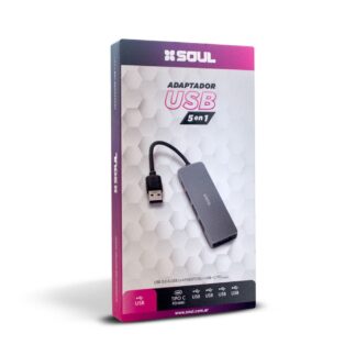 ADAPTADOR HUB SOUL  5 EN 1 USB A TIPO C + 4 USB