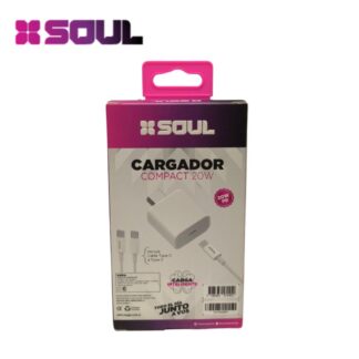CARGADOR 220V. SOUL COMPACT 20W. TIPO C A TIPO C