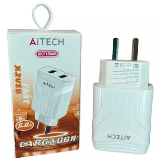 CABEZAL 220V. DE PARED AITECH AICP120454 5.8AMP (2USB)