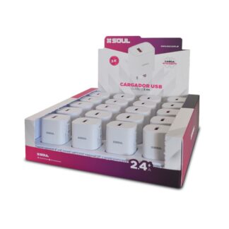 KIT DE CABEZALES 220V. SOUL 20W. USB 2.4 AMP. (X20 UNIDADES)