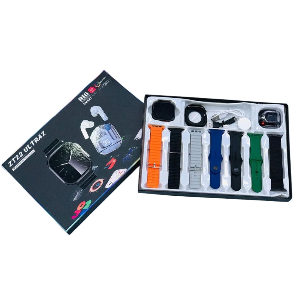 RELOJ SMART WATCH + AURICULAR INALAMBRICO ZT22 ULTRA 2 (7 EN 1)