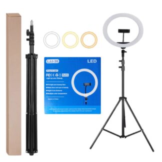 TRIPODE CON ARO DE LUZ LED 12'' (LJJ-30)