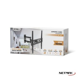 SOPORTE TV GIRATORIO NETMAK CON INCLINACION 26'' A 60'' (NM-ST39)