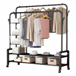 PERCHERO DOBLE CON ZAPATERO Y ESTANTES (TW-668)